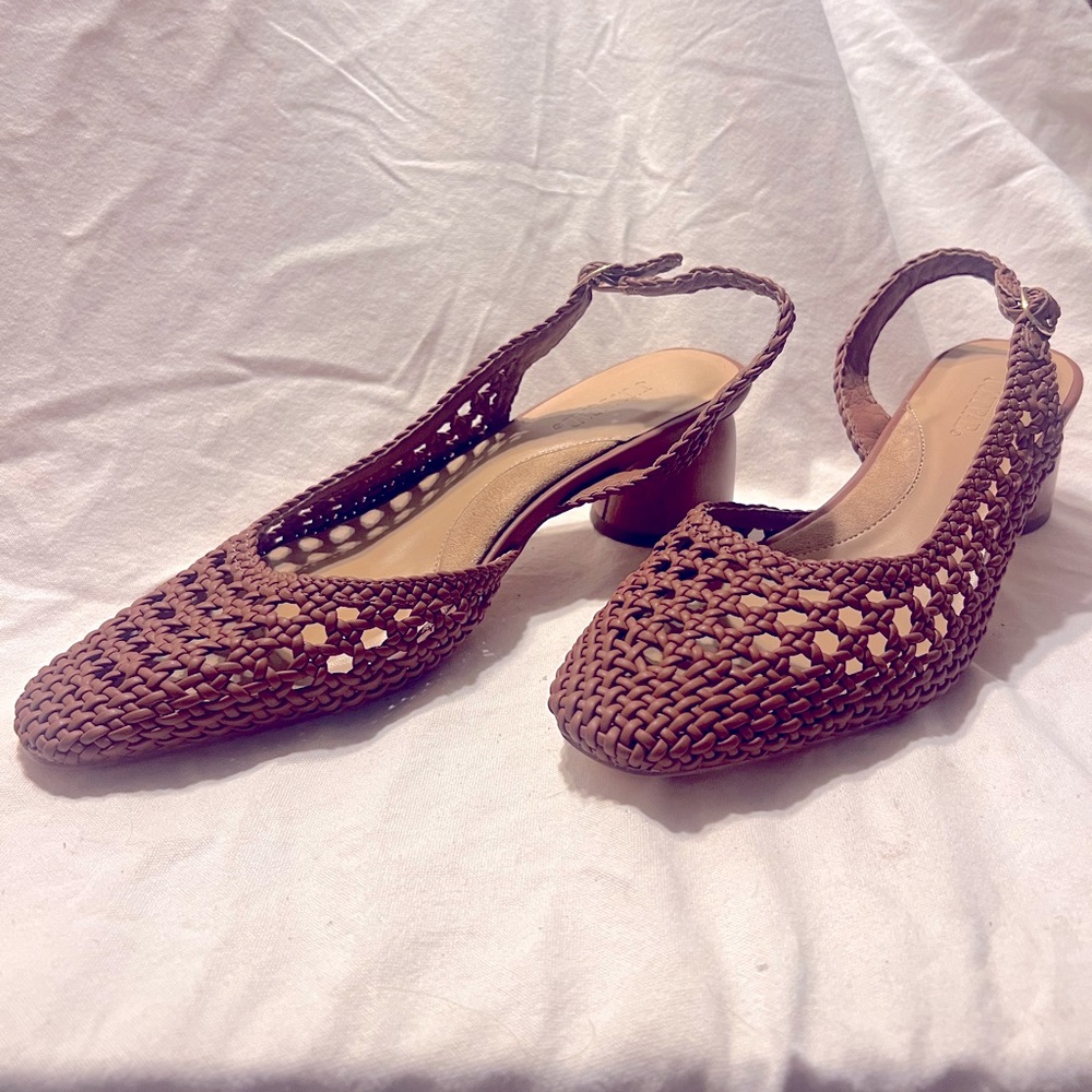 JustFab Sage Tan Heeled Sandal Size 9.5